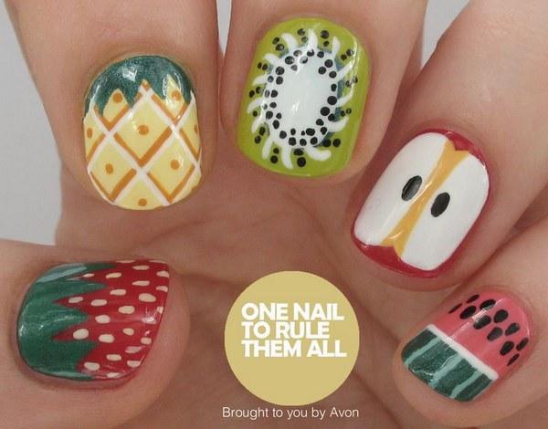uñas de frutas varios diseños