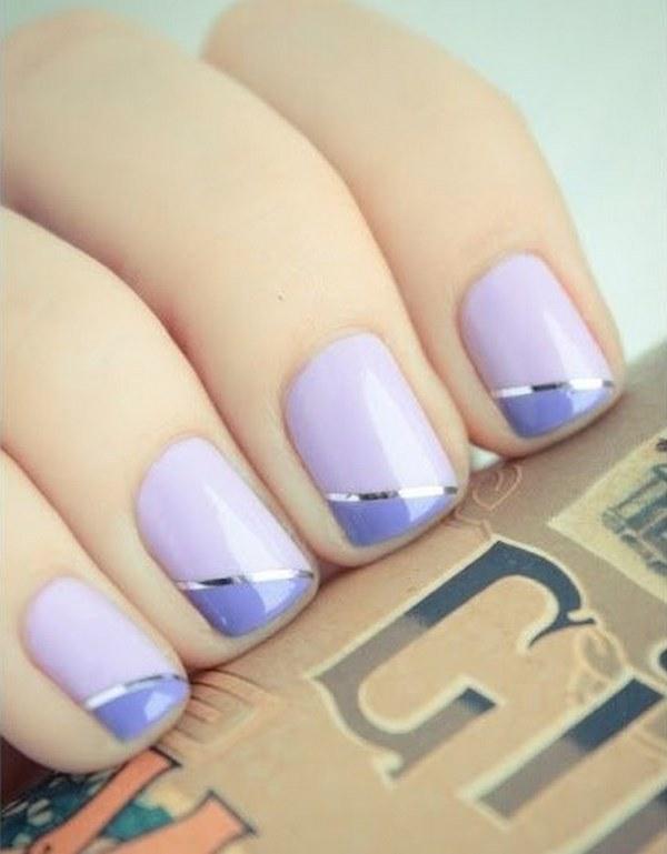 uñas estilo francesas con cintillas