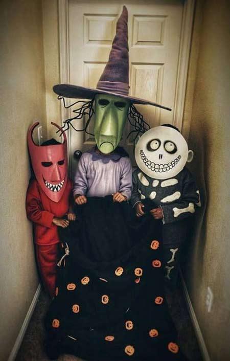 disfraz infantil de 3 monstruos de la pelicula knightmare before christmas: Lock, Shock y Barrel 
