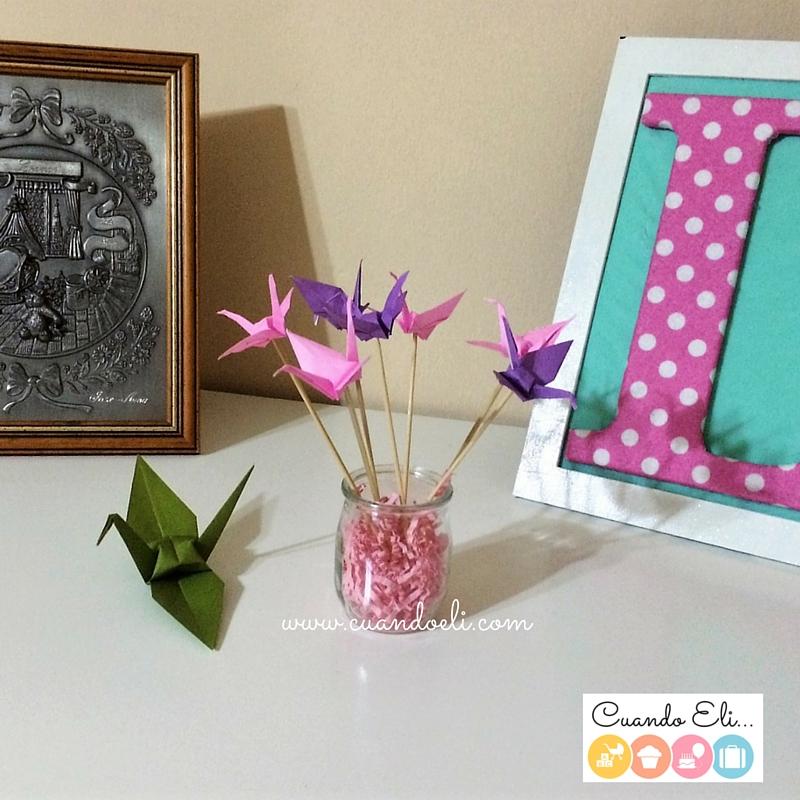 Grullas de papel bouquet para decorar