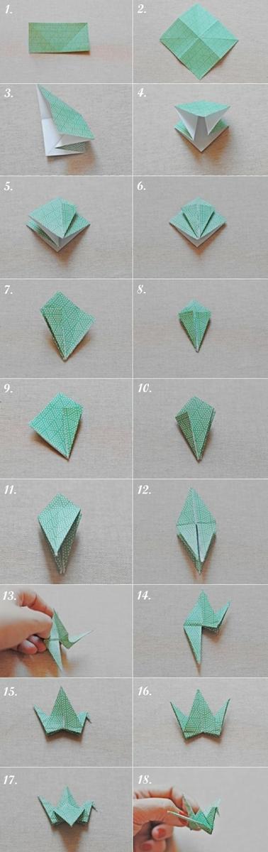 grullas de papel paso a paso
