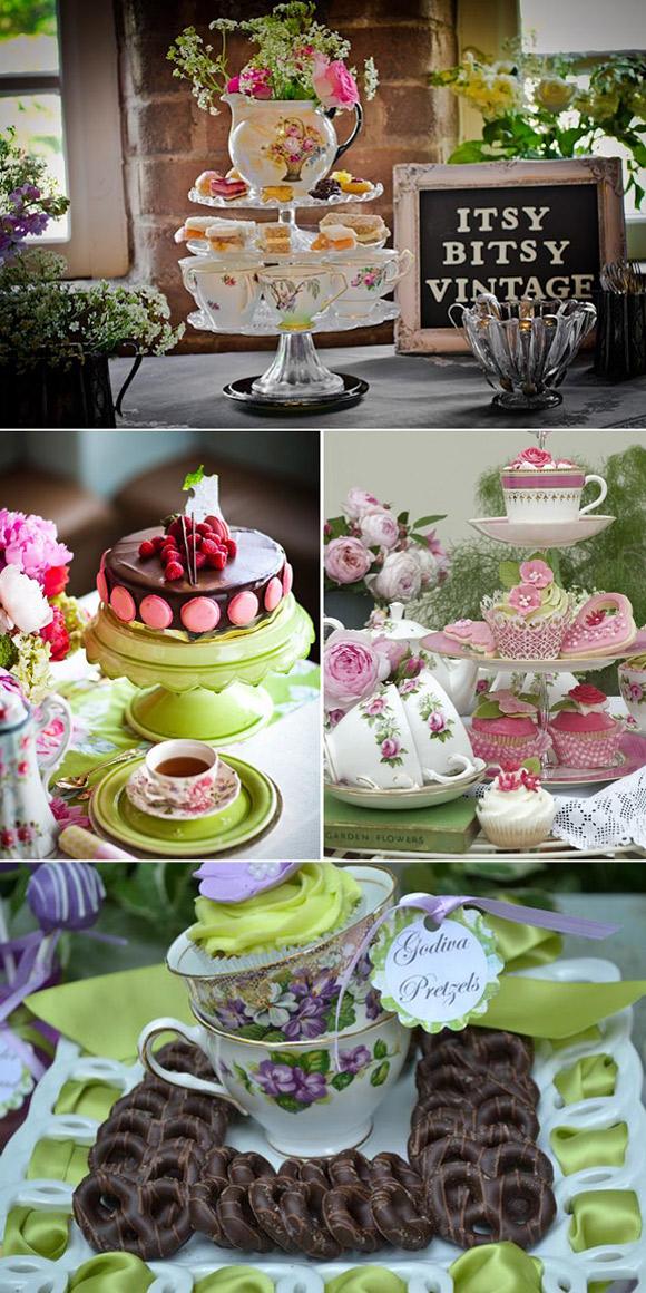 Decorar tu boda con teteras y flores candybar