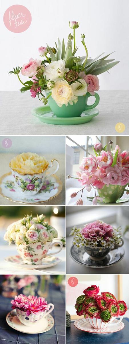 decorar tu boda con porcelana tazas centros de mesa