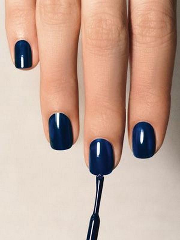 uñas de un solo color azules