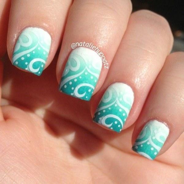 uñas en degrade estampadas