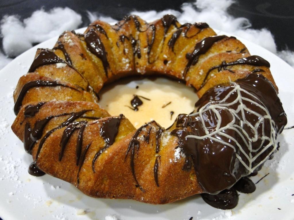 bizcocho de calabaza sin azúcar para halloween