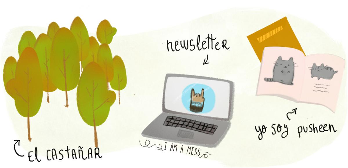 excusas, castañas, newsletter y pusheen