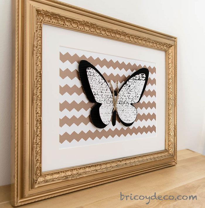 cuadro DIY con washi tape, papel y cartón