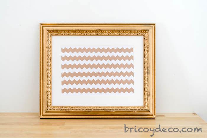 cuadro decorado con washi tape chevron