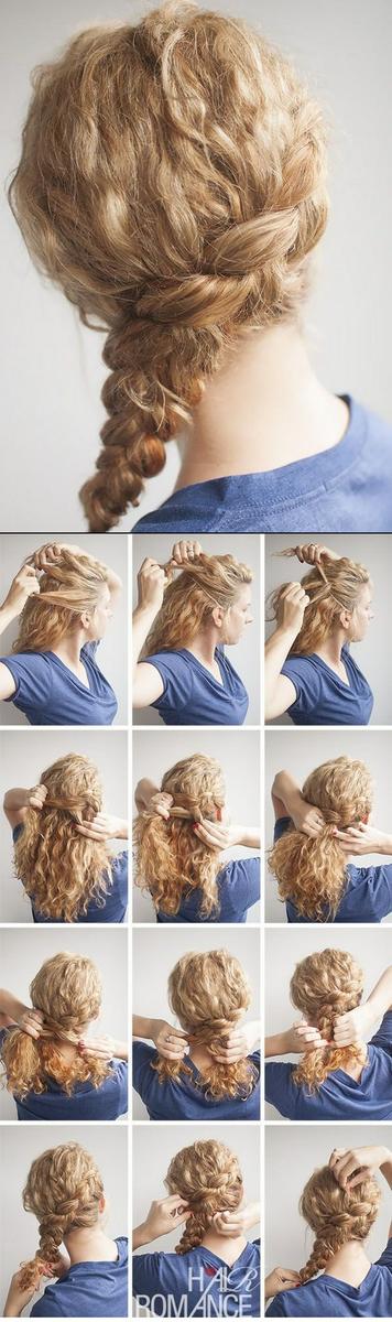 trenza para cabello rizado largo