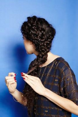 trenza para pelo rizado