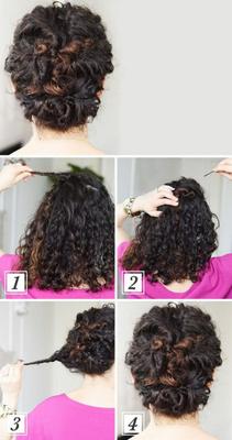 cabello recogido rizado