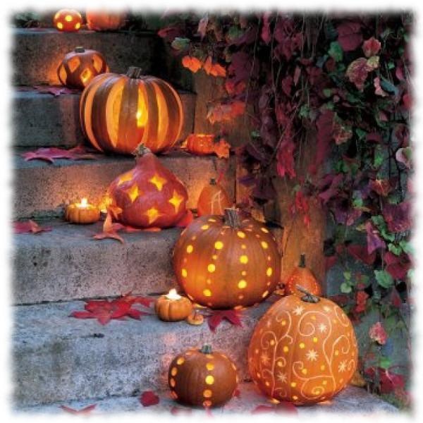 #DecoraciónHalloween de una escalera de jardín.