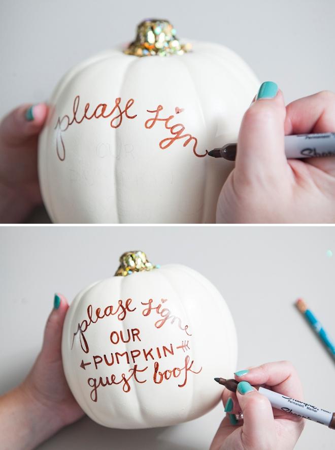 SomethingTurquoise-DIY-Pumpkin-Guest-Book-0008