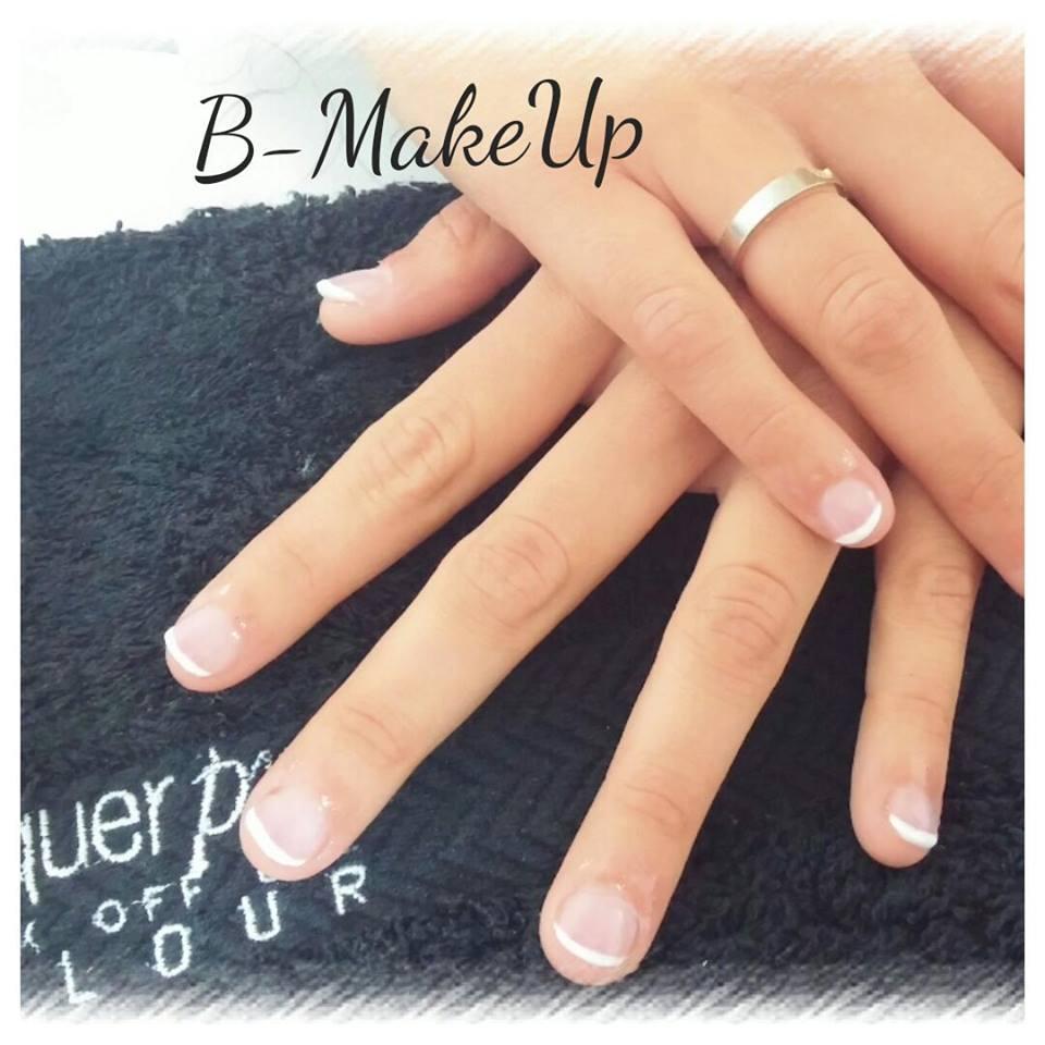 Reconstrucción uñas mordidas rosa cortas acrilico organic nails porcelana manicura francesa