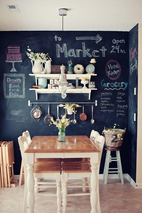 Pared de Pizarra en Comedor 