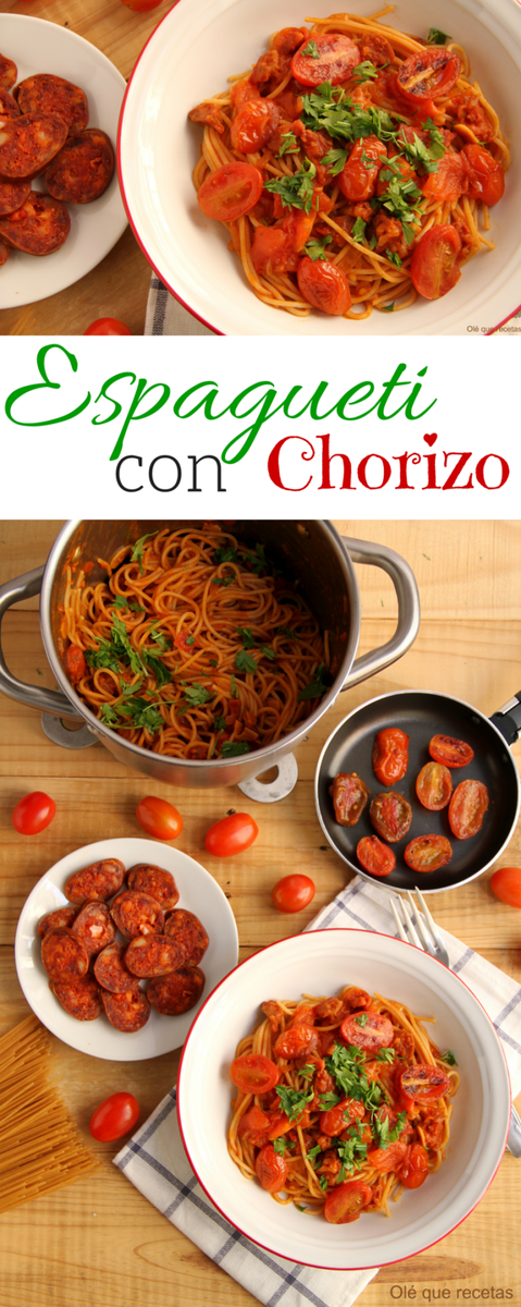 espagueti con chorizo