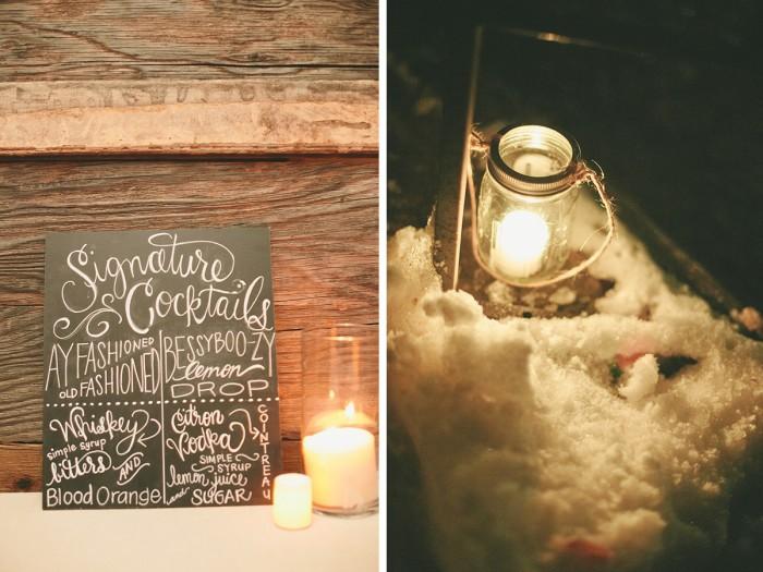 Boda en la Nieve decoración coctail