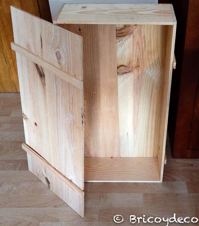 caja de madera para reciclar
