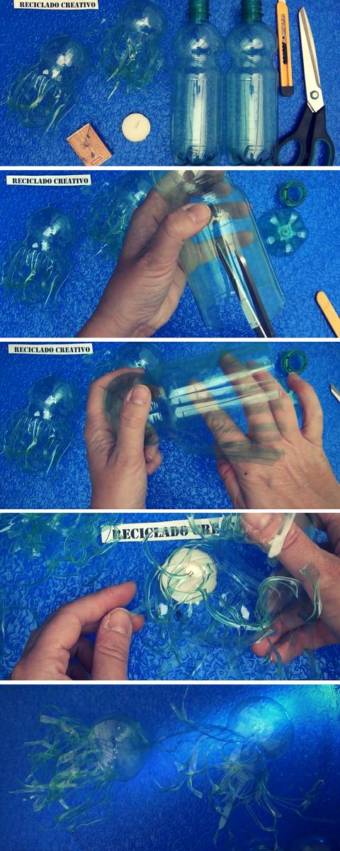 cómo realizar medusas con botellas de plástico (1)