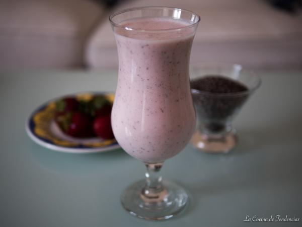 batido de fresa y chía