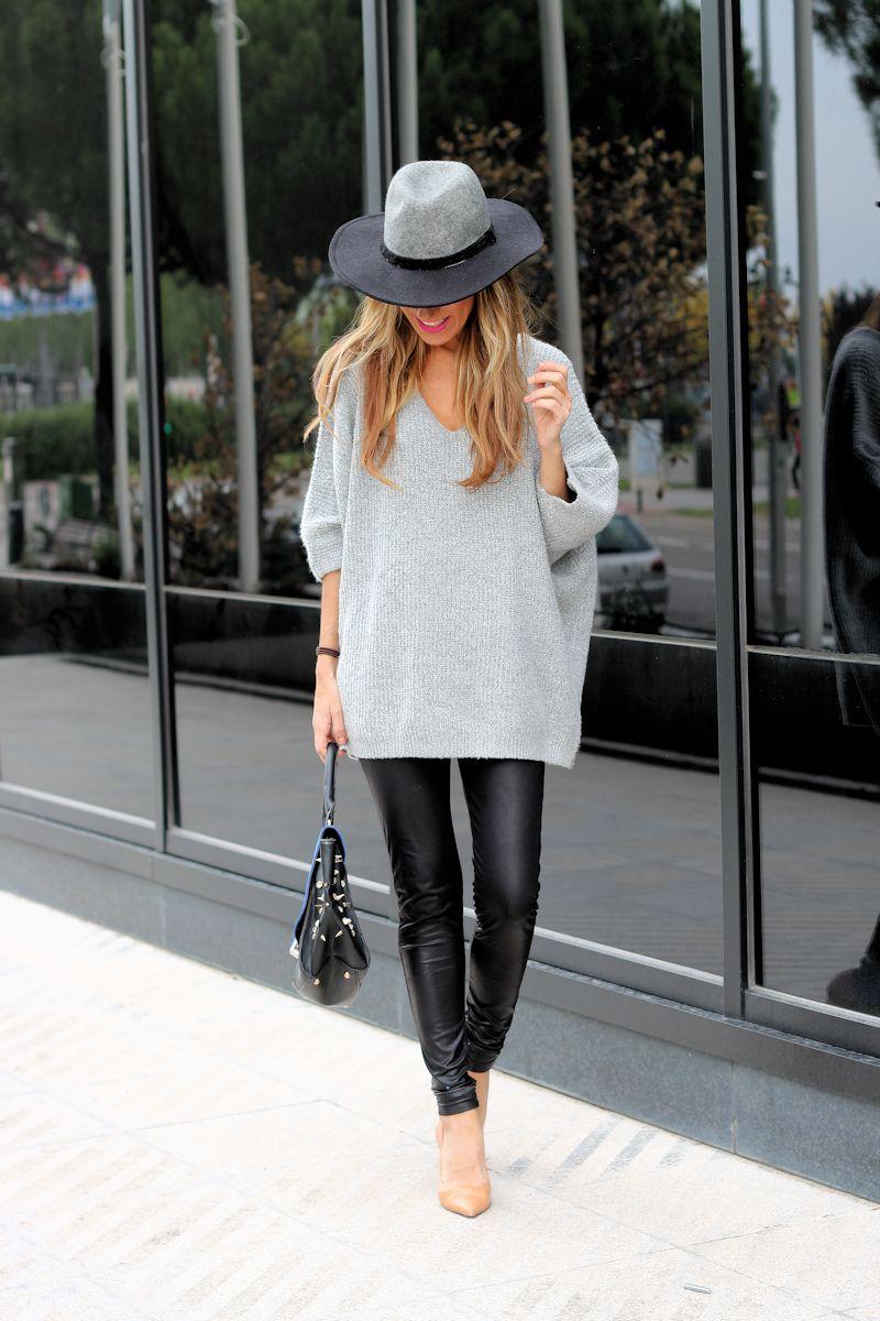 look jersey maxi gris