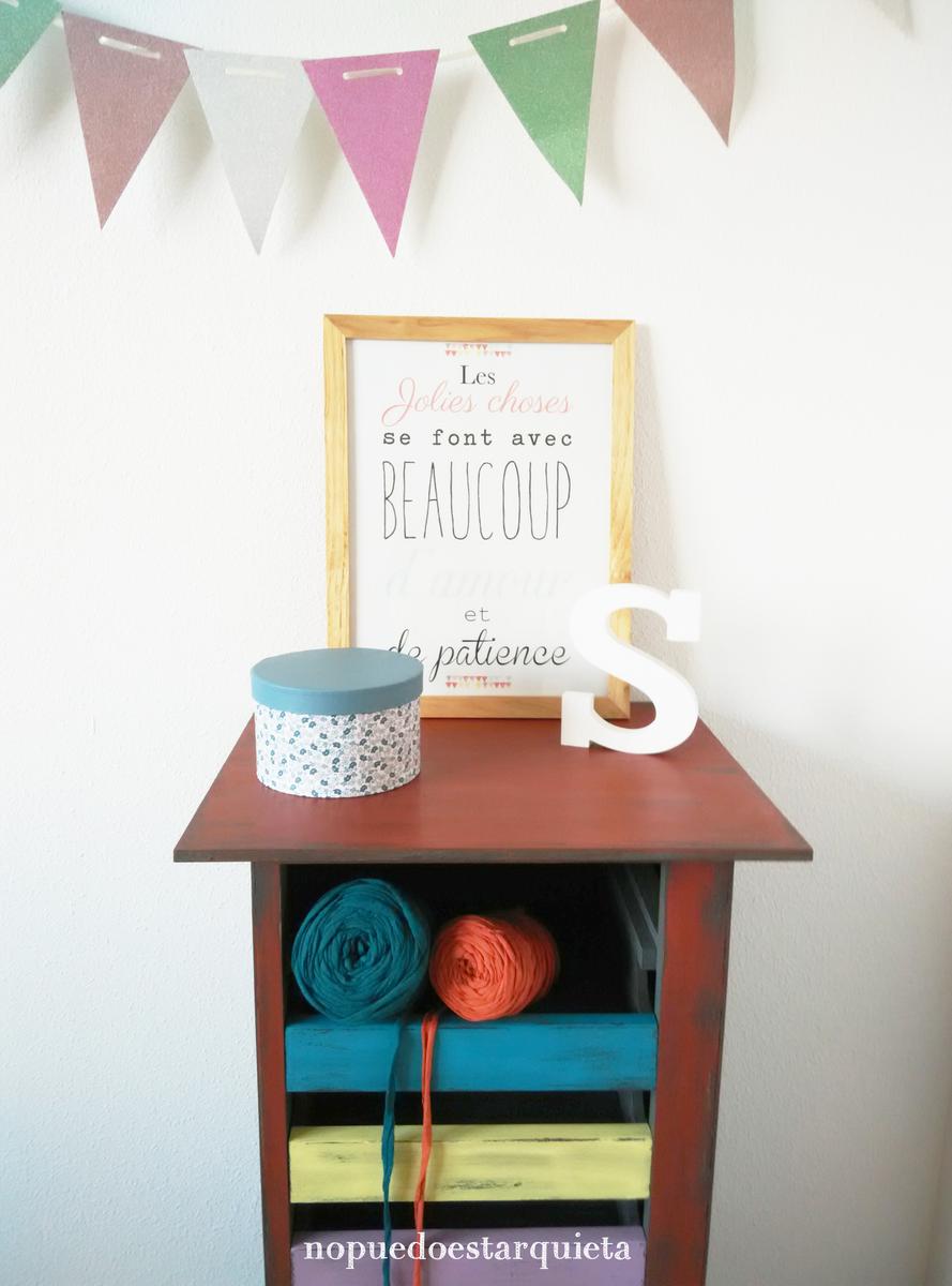 Mueble cajonera recuperado con chalk paint, Americana decor. Pintura a la tiza. Diy.