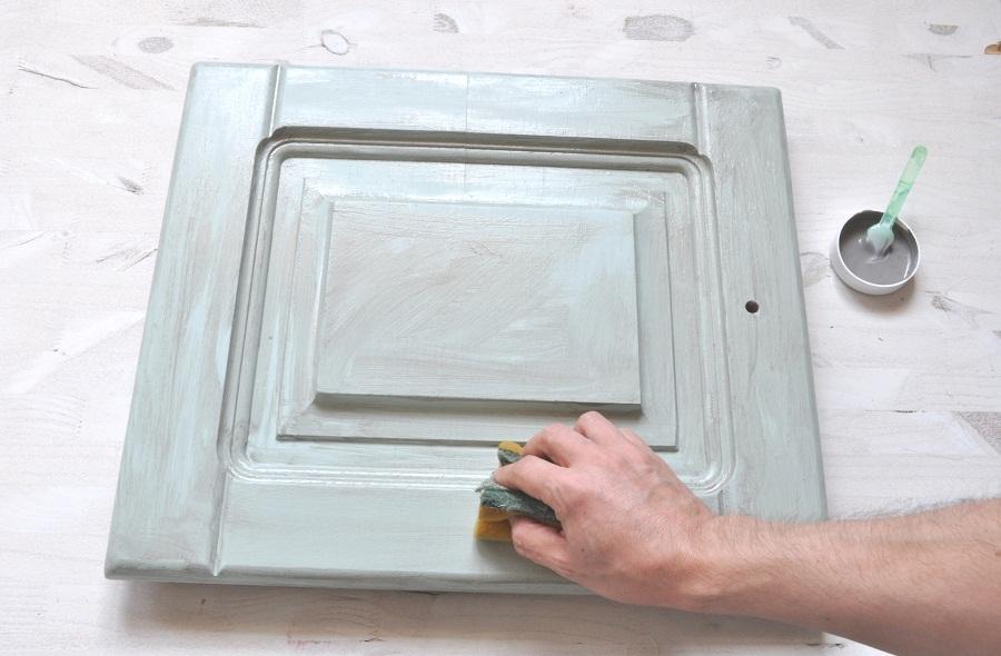 quitar glaze con esponja húmeda