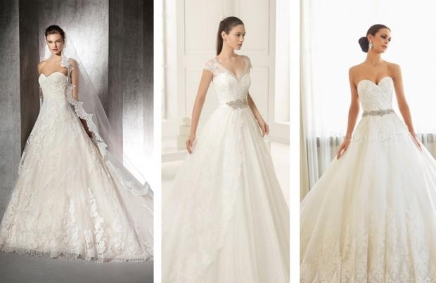 Vestido falda volumen novia 2016