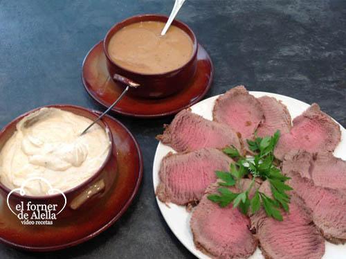 Redondo de Ternera a las dos Salsas