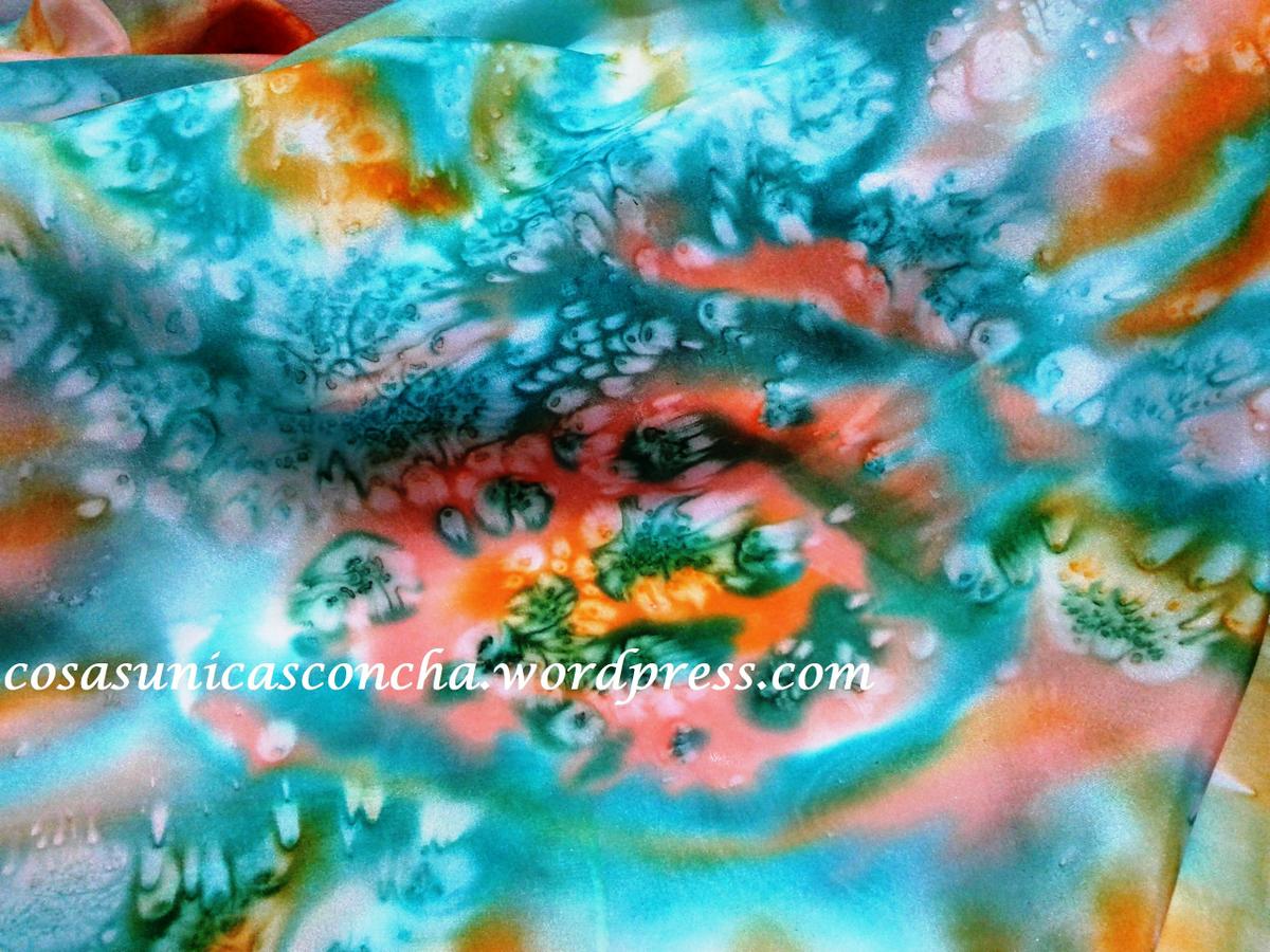 Fular de seda pintado a mano