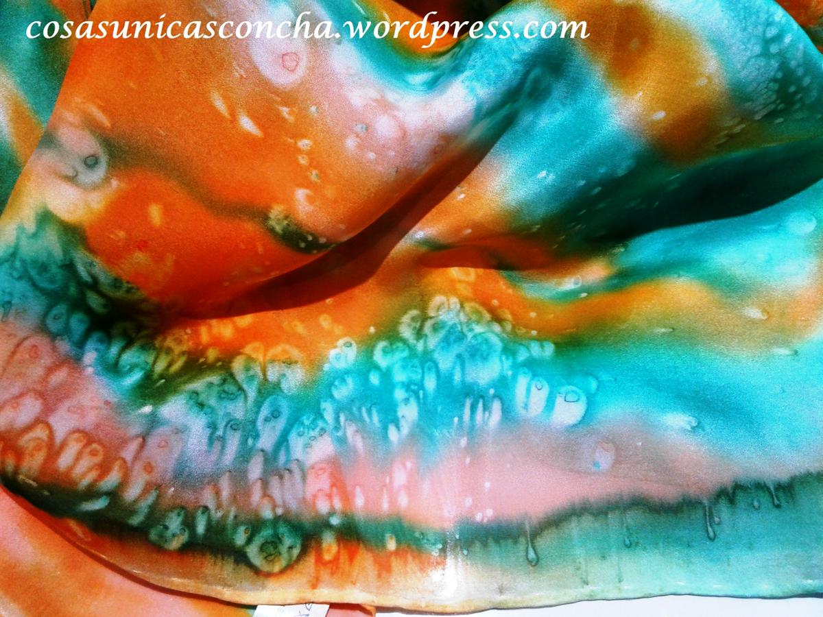 Fular de seda pintado a mano