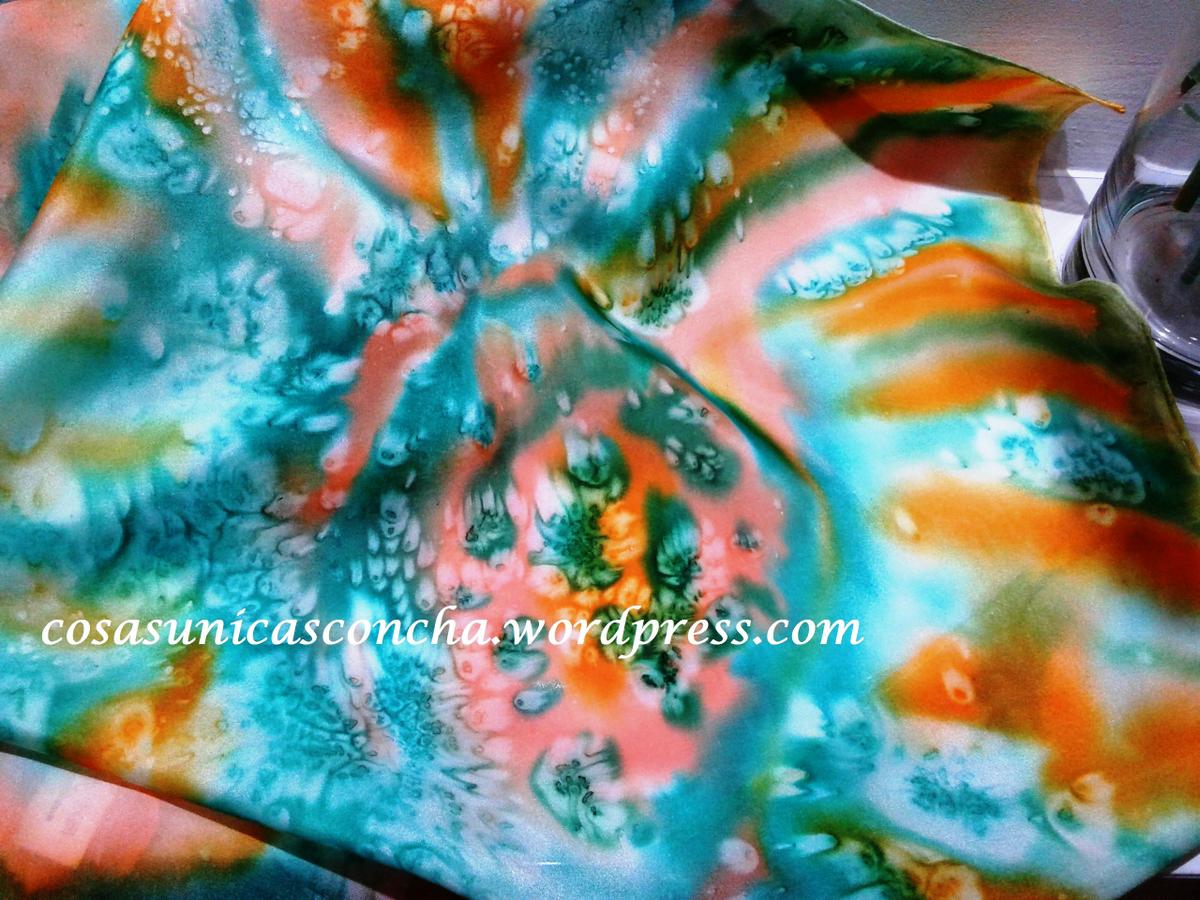 fular de seda pintado a mano