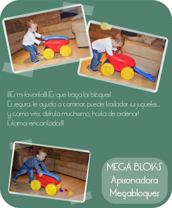 Jugando Mega Bloks Apisonadora Tragabloques