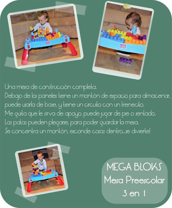 Jugando Mega Bloks Mesa Preescolar 3 en 1