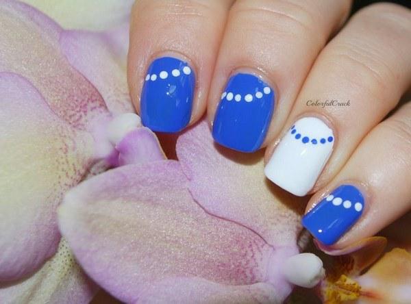 uñas naturales con puntos