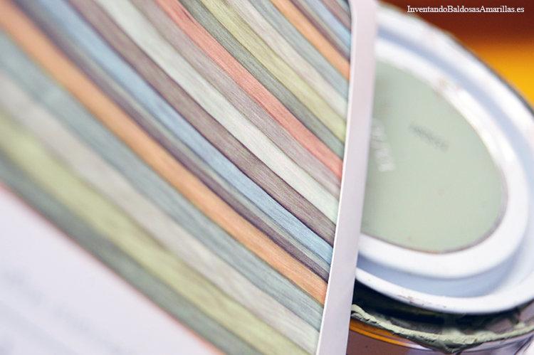 papel mache rayas verde 