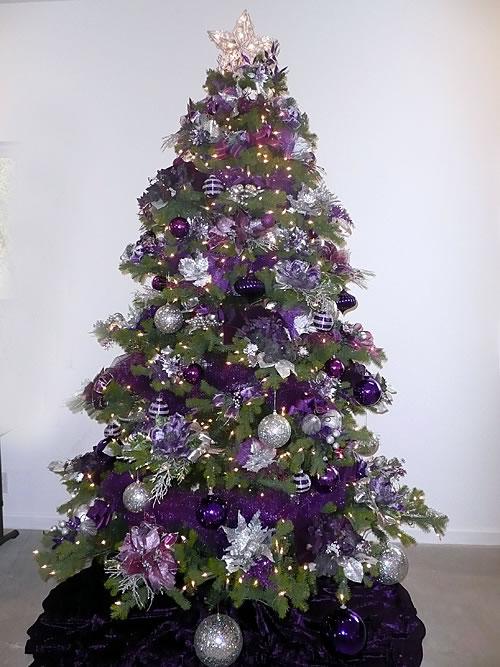 Arbol de navidad morado decoracion4