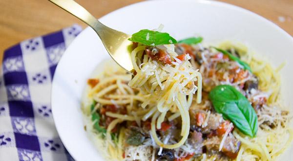 receta de espaguetis a la siciliana