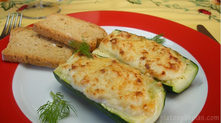 Calabacines rellenos de brandada