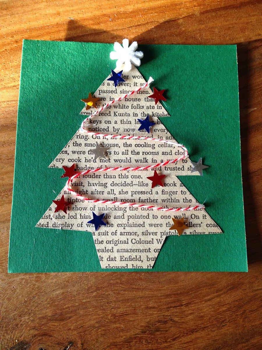 decorar postales de Navidad lingo arbol