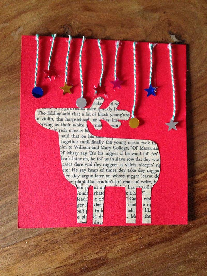 decorar postales de Navidad lingo ciervo