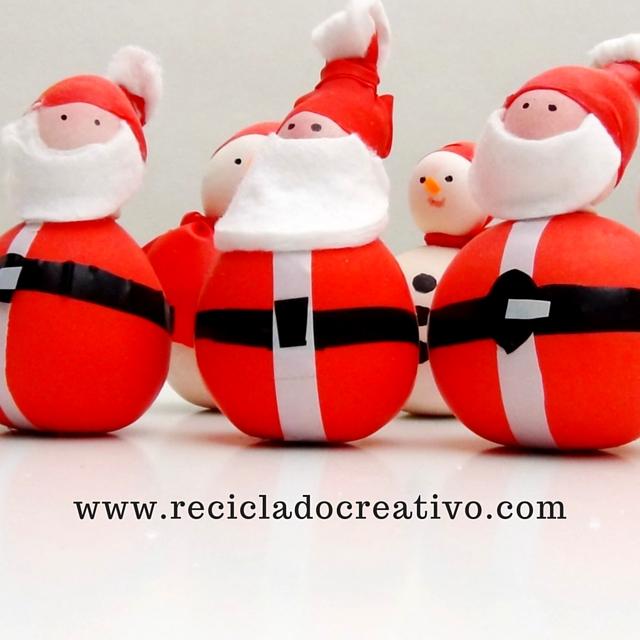 Muñeco de nieve y Papá Noel - Snowman and Sant Nicolas - Manualidad con globos y sal. Balloons and salt.