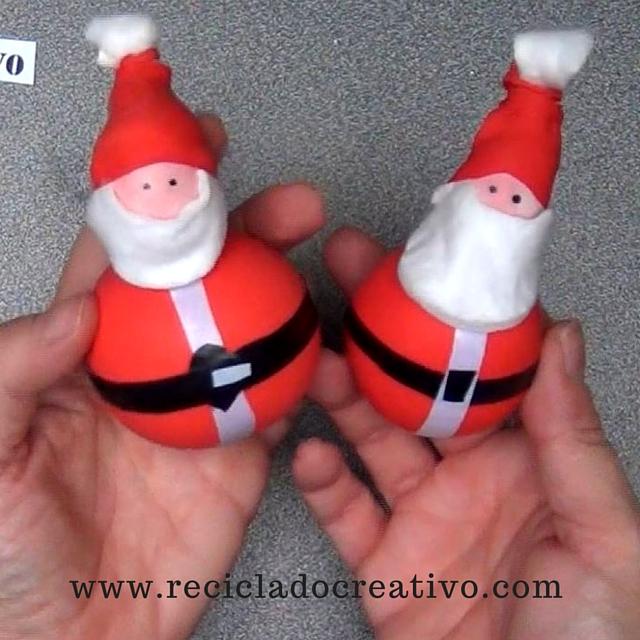 Muñeco de nieve y Papá Noel - Snowman and Sant Nicolas - Manualidad con globos y sal. Balloons and salt.