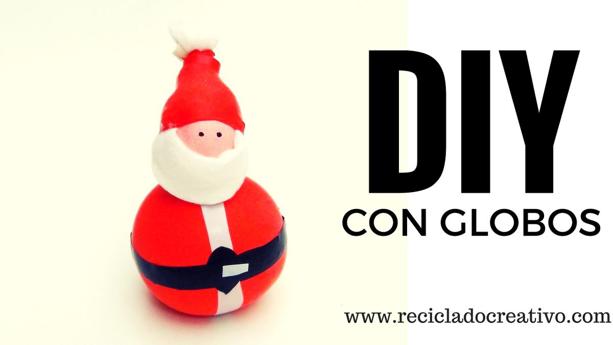 Papá Noel DIY hecho con globos y sal
