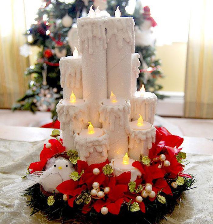 Conjunto de velas para Navidad con rollos de carton | Reciclar | DIY | Via www.sweethings.net