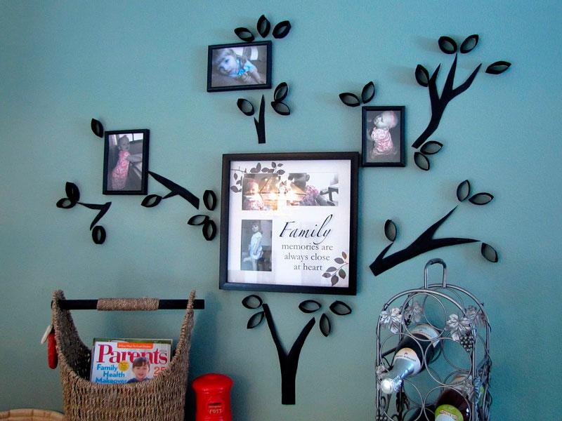 Árbol genealógico con rollos de carton | Reciclar | Fotografías con familia | Via www.sweethings.net