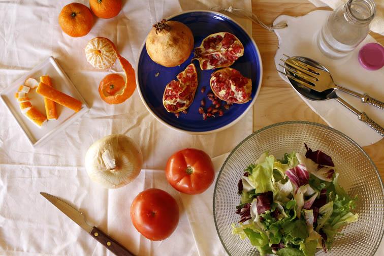 Ensalada con granada y naranja 4