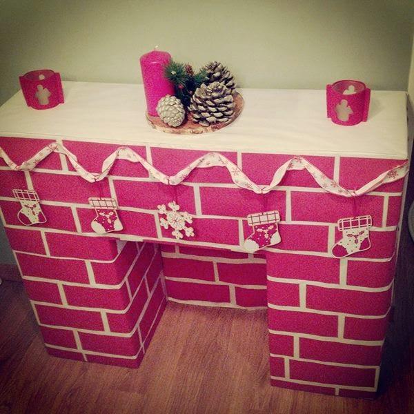 chimenea rosa, cartón