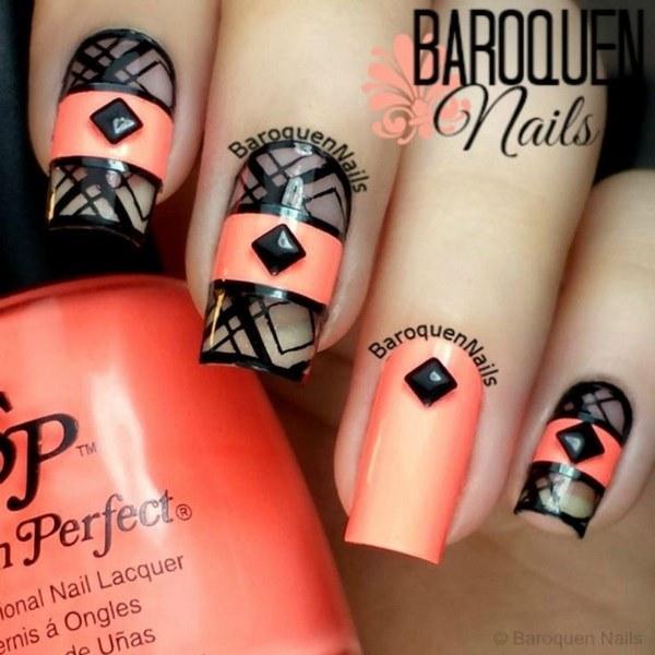 uñas decoradas con accesorios en 3D